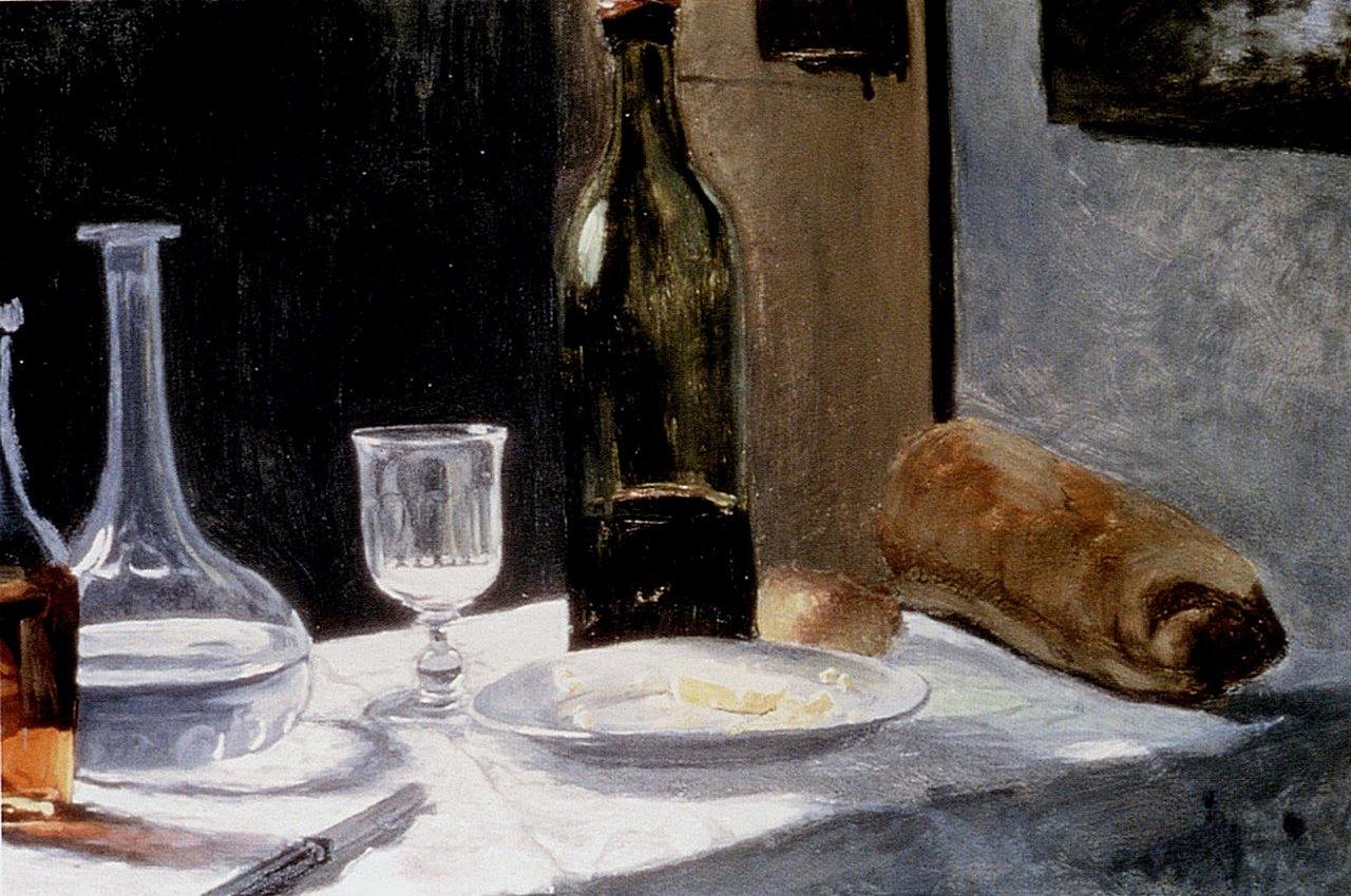 pintura Bodegón Con Botellas - Claude Monet