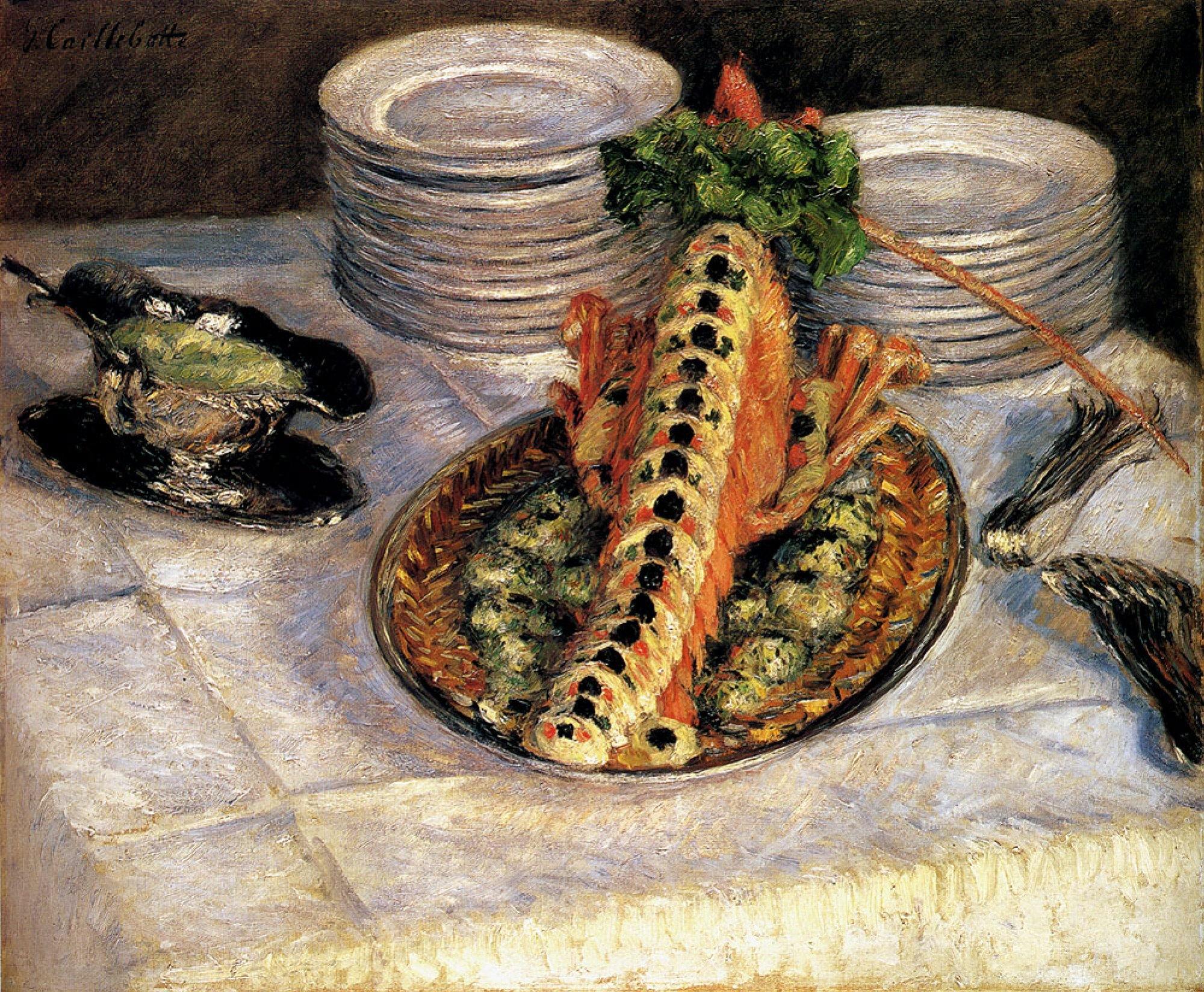 pintura Bodegón Con Cangrejo De Río - Gustave Caillebotte