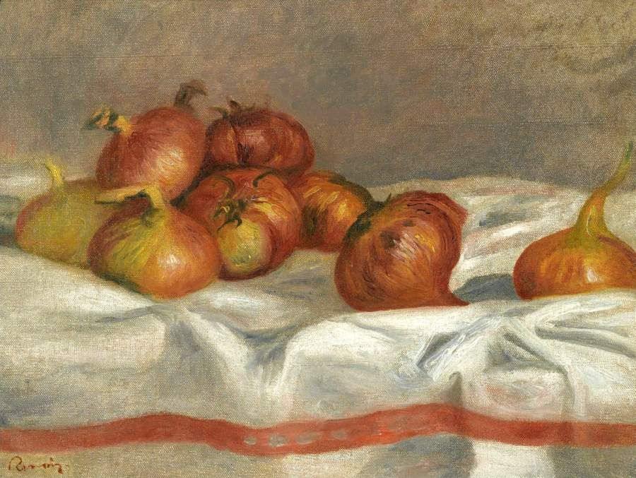 pintura Bodegón Con Cebollas Y Tomates - Pierre-Auguste Renoir