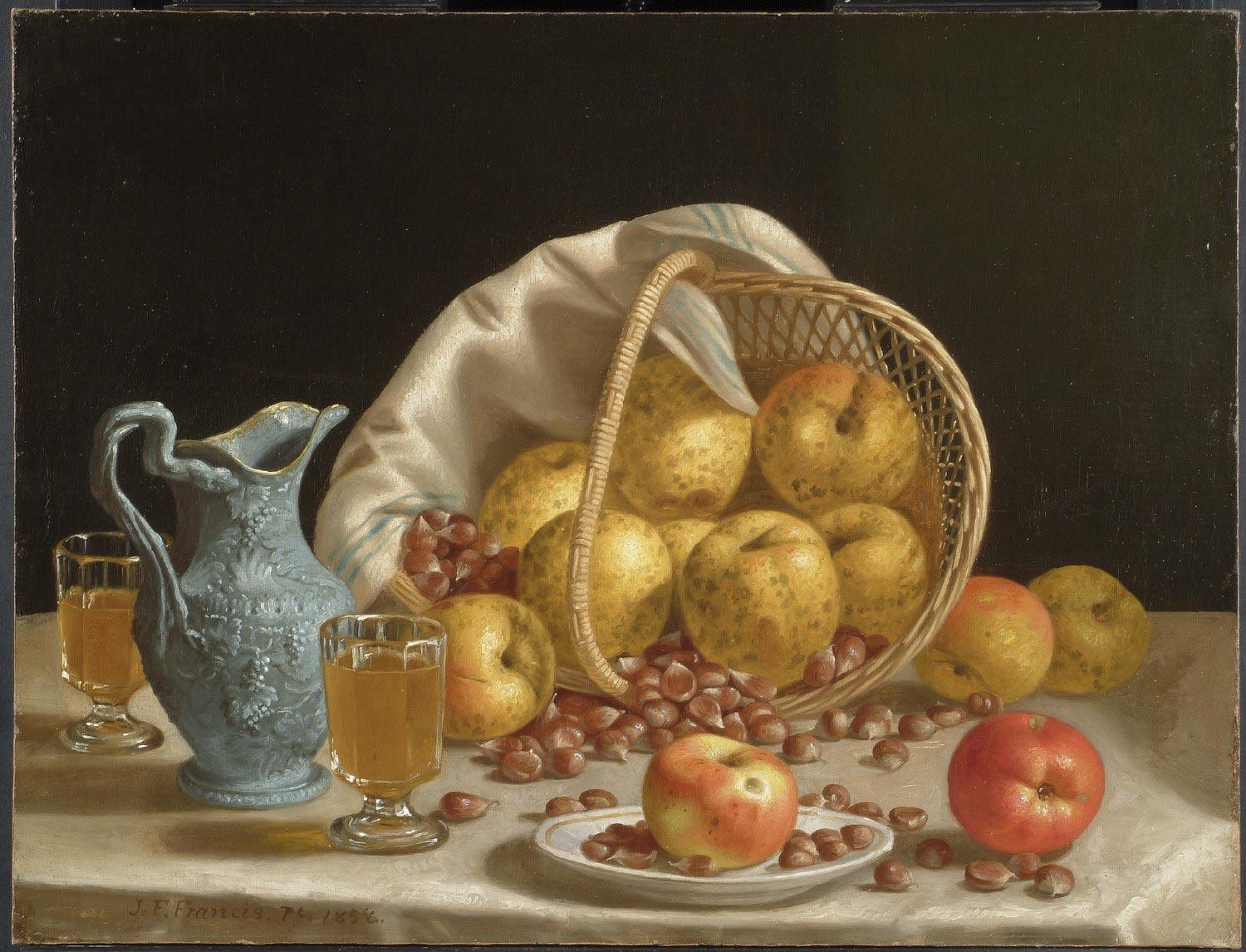 pintura Bodegón Con Manzanas - John F. Francis