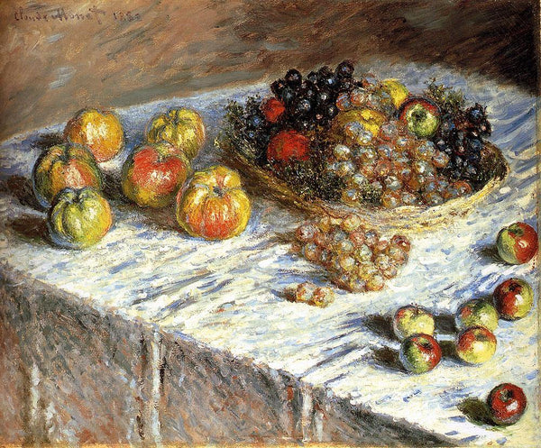 pintura Bodegón Con Manzanas Y Uvas - Claude Monet
