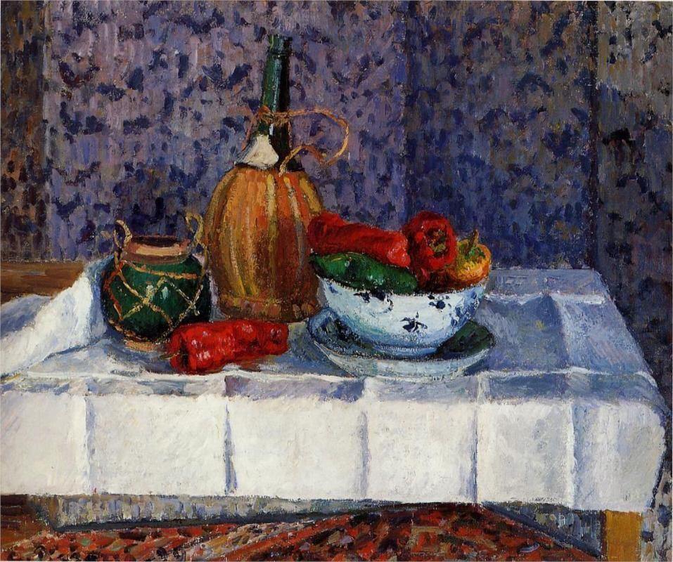 pintura Bodegón Con Pimientos - Camille Pissarro