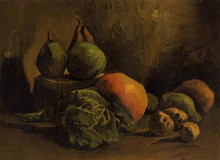 pintura Bodegón Con Verduras Y Frutas - Vincent Van Gogh