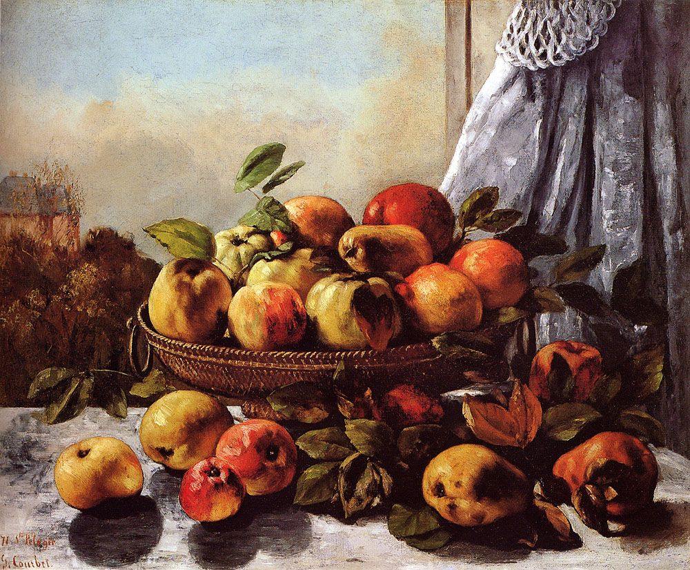 pintura Bodegón De Frutas - Gustave Courbet