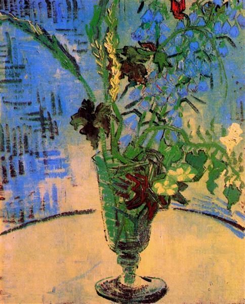 pintura Bodegón De Vidrio Con Flores Silvestres - Vincent Van Gogh