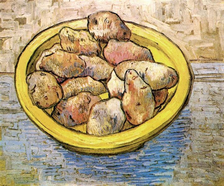 pintura Bodegón Patatas En Un Plato Amarillo - Vincent Van Gogh