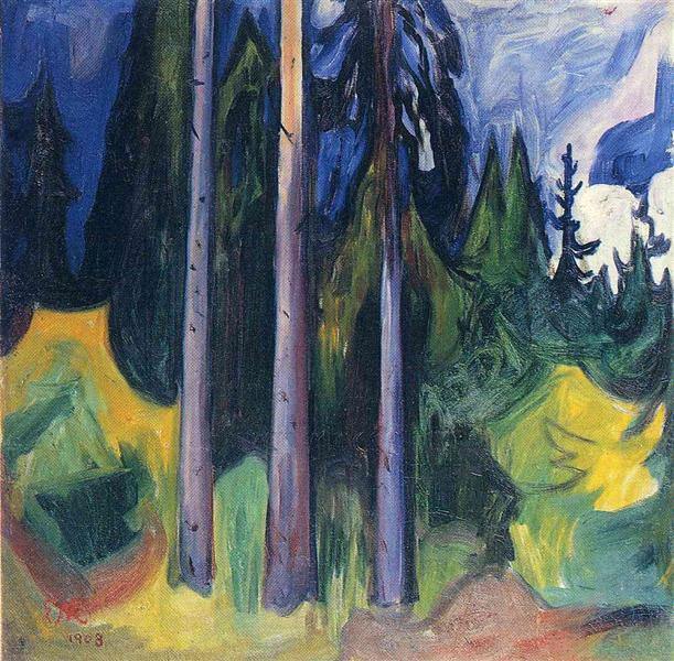 pintura Bosque - Edvard Munch