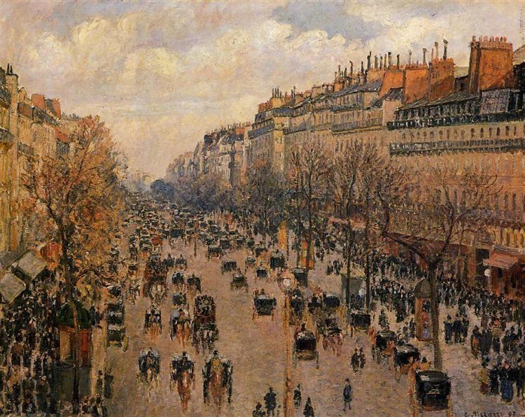 pintura Boulevard Montmartre Tarde La Luz Del Sol - Camille Pissarro