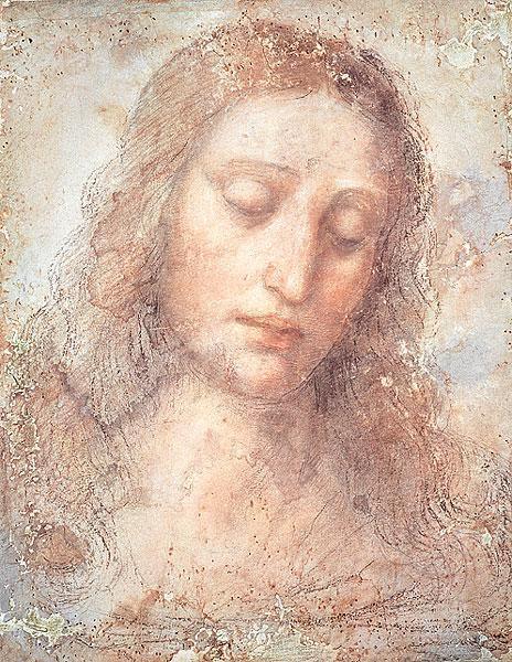 pintura Cabeza De Cristo - Leonardo Da Vinci