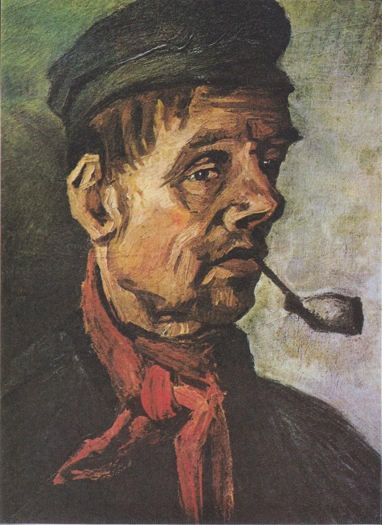 pintura Cabeza De Un Campesino Con Una Pipa De Barro - Vincent Van Gogh