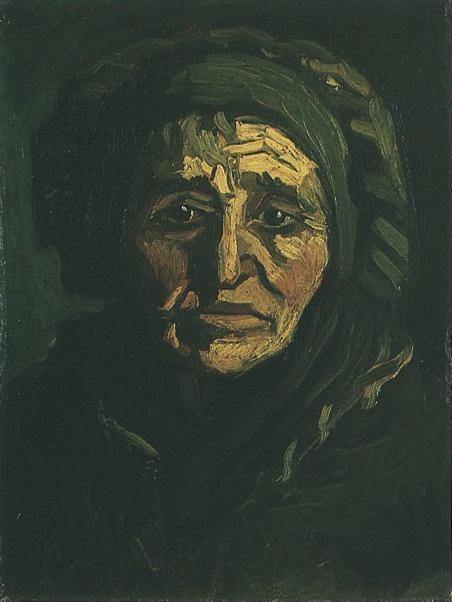 pintura Cabeza De Una Mujer Campesina Con Capucha Verdosa - Vincent Van Gogh