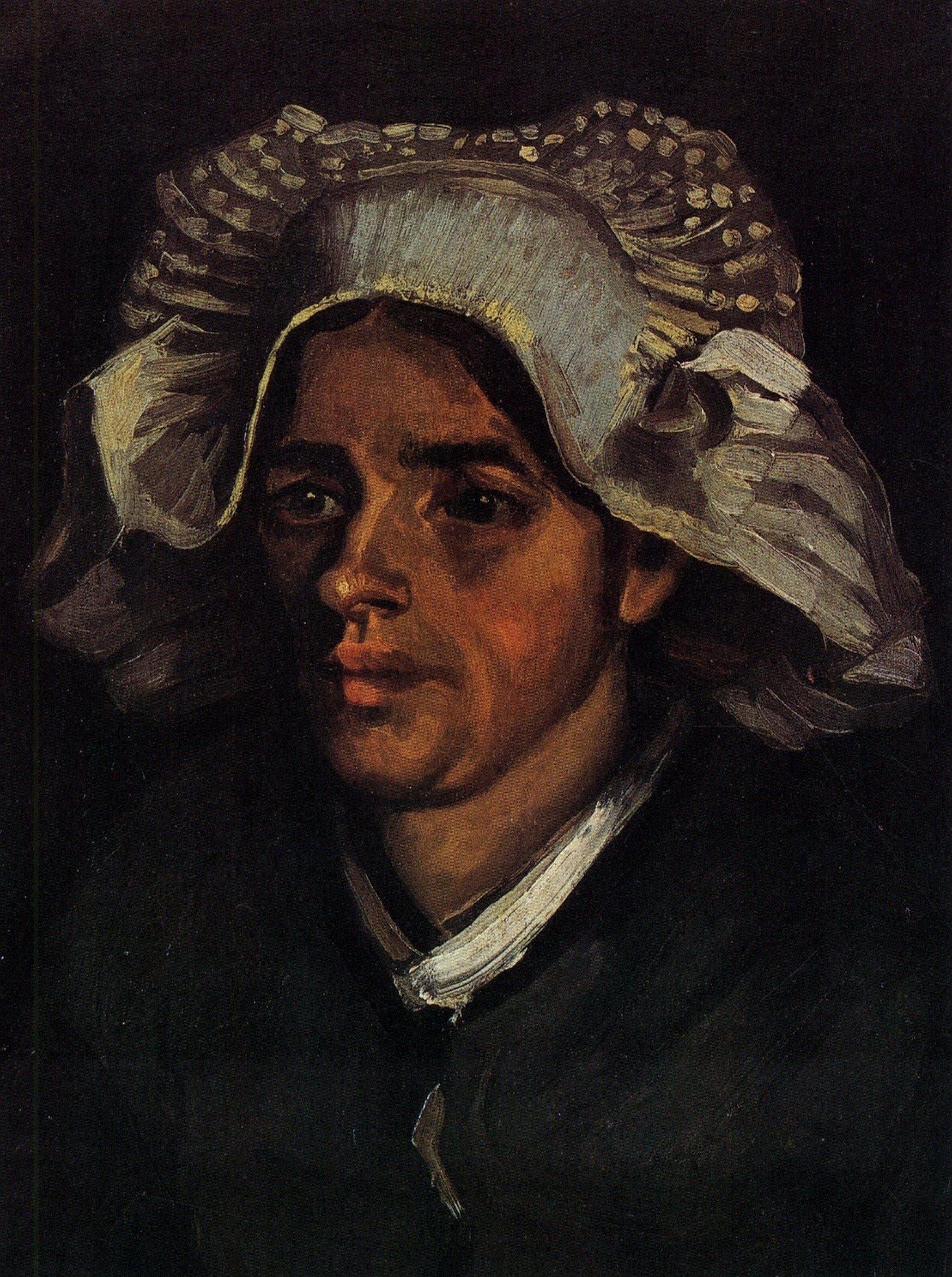 pintura Cabeza De Una Mujer Campesina Con Gorra Blanca - Vincent Van Gogh