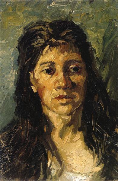 pintura Cabeza De Una Mujer Con El Pelo Suelto - Vincent Van Gogh