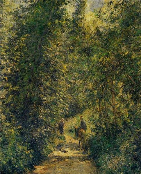 pintura Camino Bajo Los Árboles, Verano - Camille Pissarro
