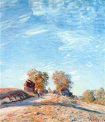 pintura Camino De La Colina A La Luz Del Sol - Alfred Sisley