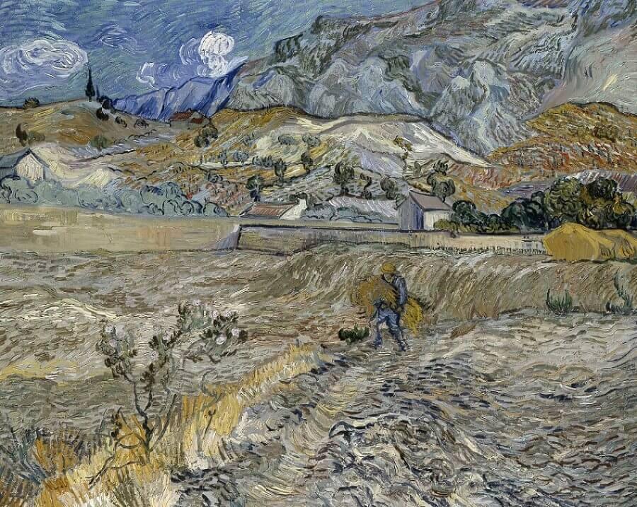 pintura Campo Cerrado Con Campesino - Vincent Van Gogh