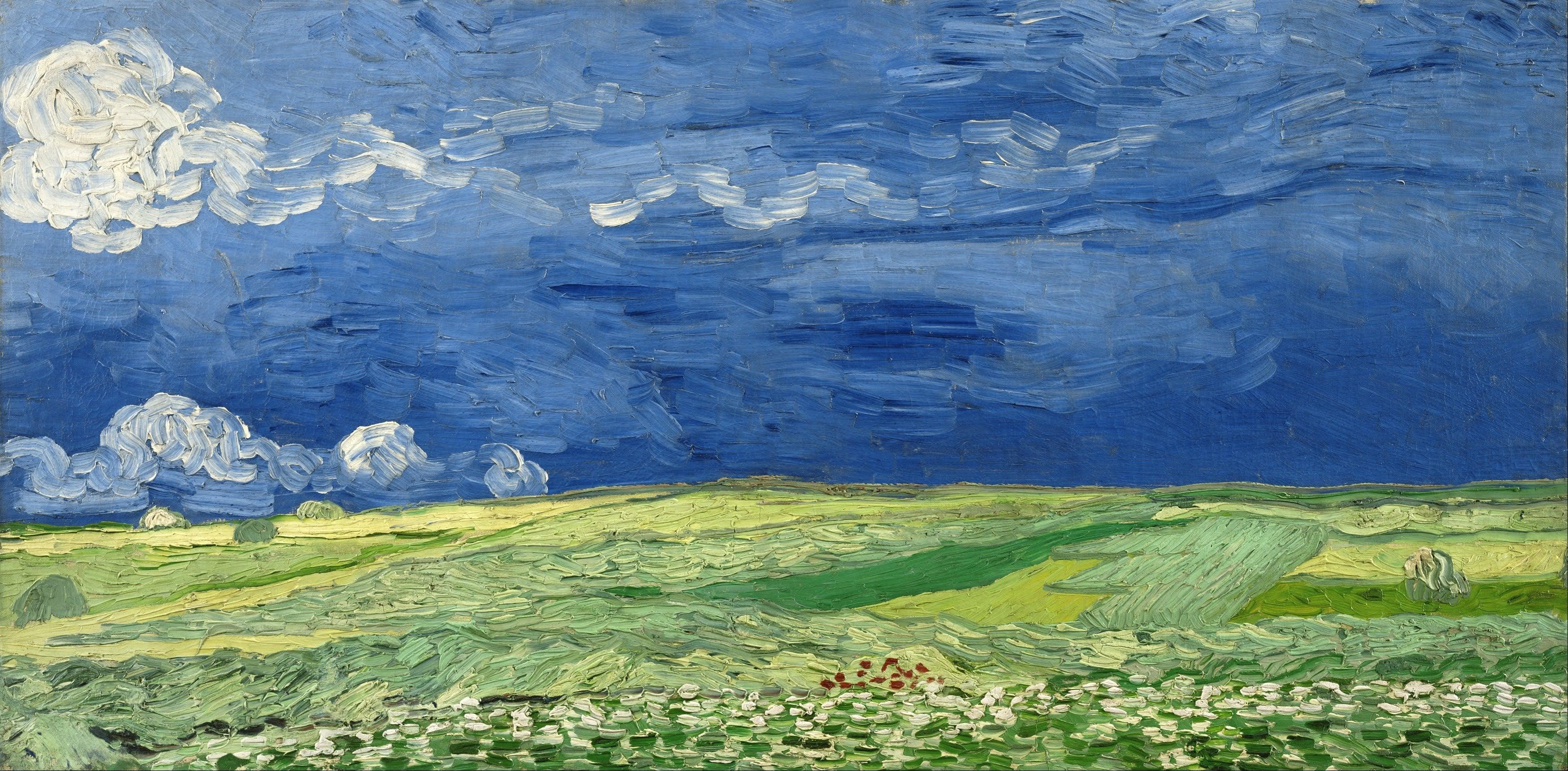 pintura Campos De Trigo Bajo Nubes De Tormenta - Vincent Van Gogh