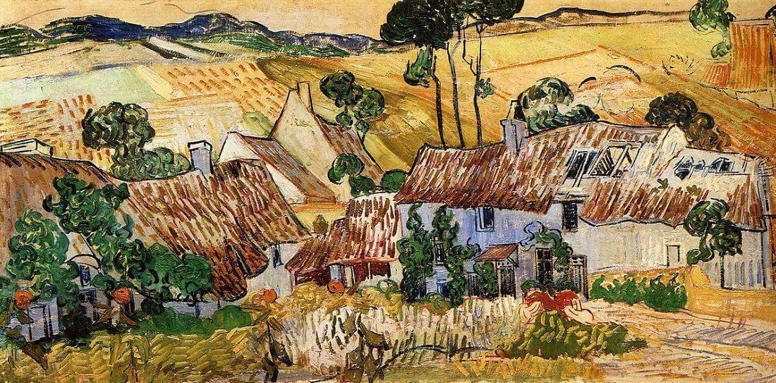 pintura Casas De Paja Contra Una Colina - Vincent Van Gogh