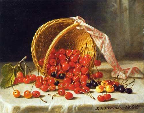 pintura Cesta De Cerezas - John F. Francis