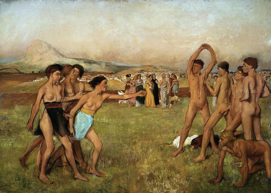 pintura Chicas Espartanas Desafiando A Los Chicos - Edgar Degas
