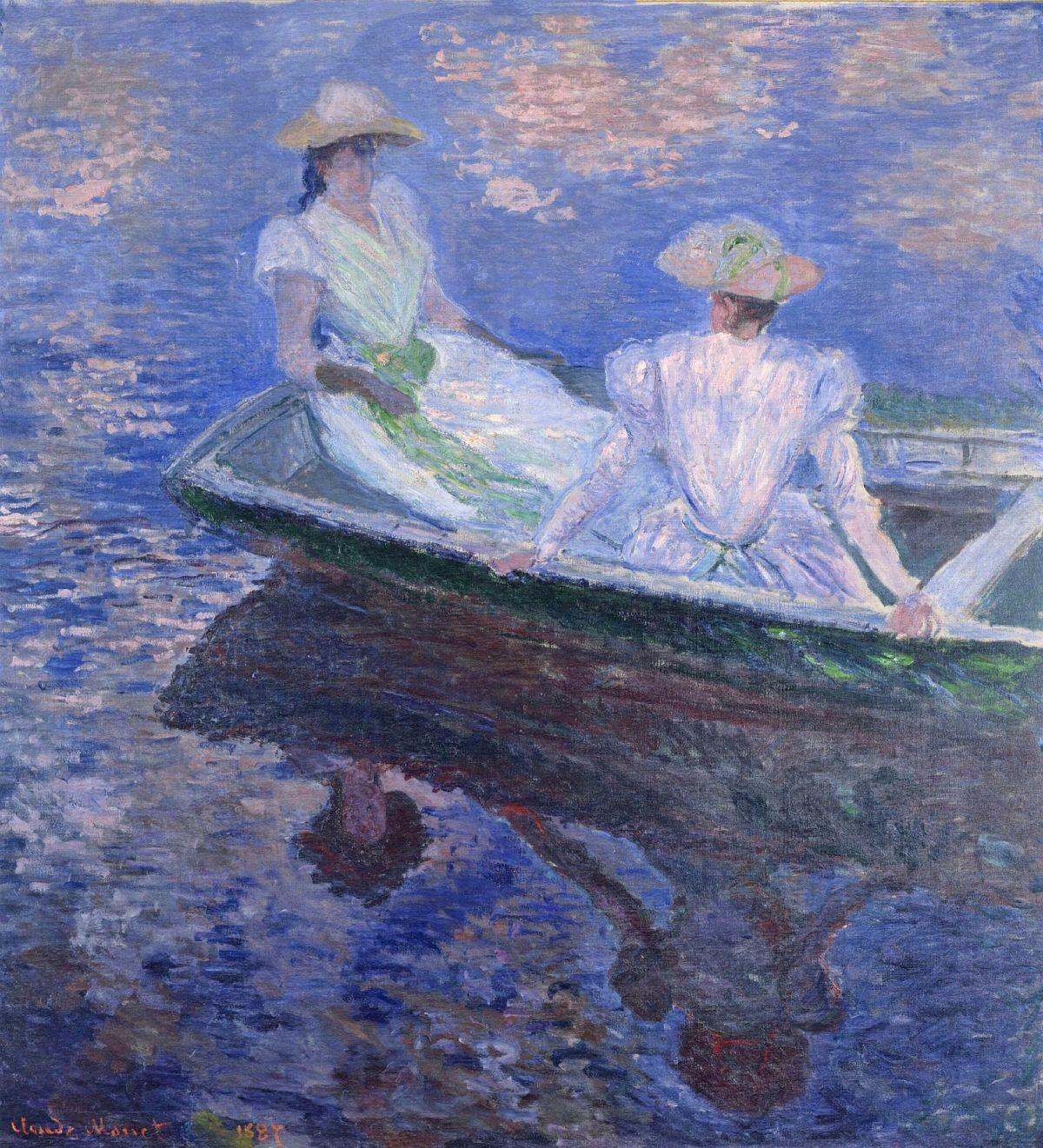 pintura Chicas Jóvenes En Un Bote De Remos - Claude Monet