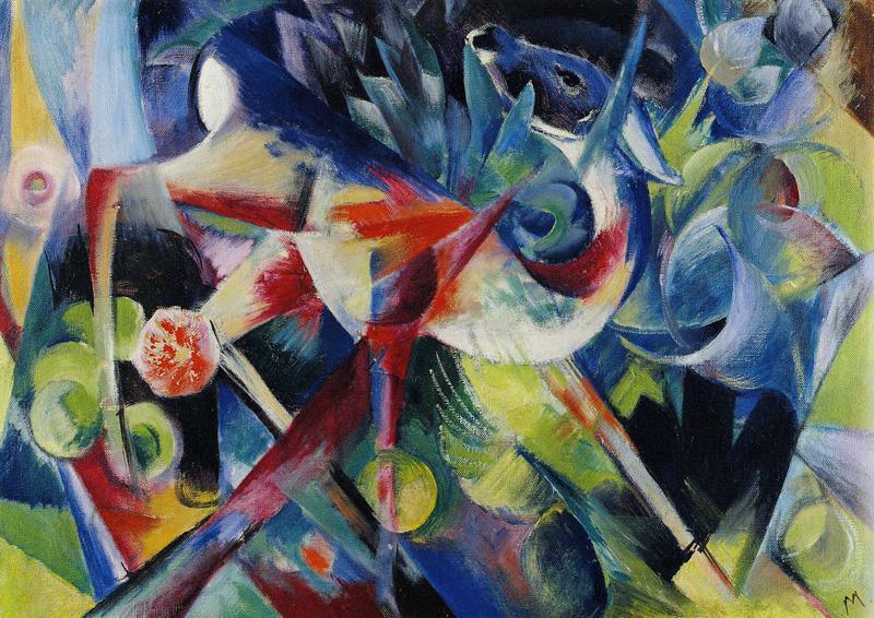 pintura Ciervo En Un Jardín De Flores - Franz Marc