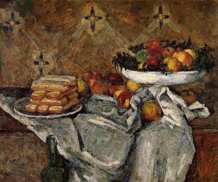 pintura Compotier Y Plato De Galletas - Paul Cezanne