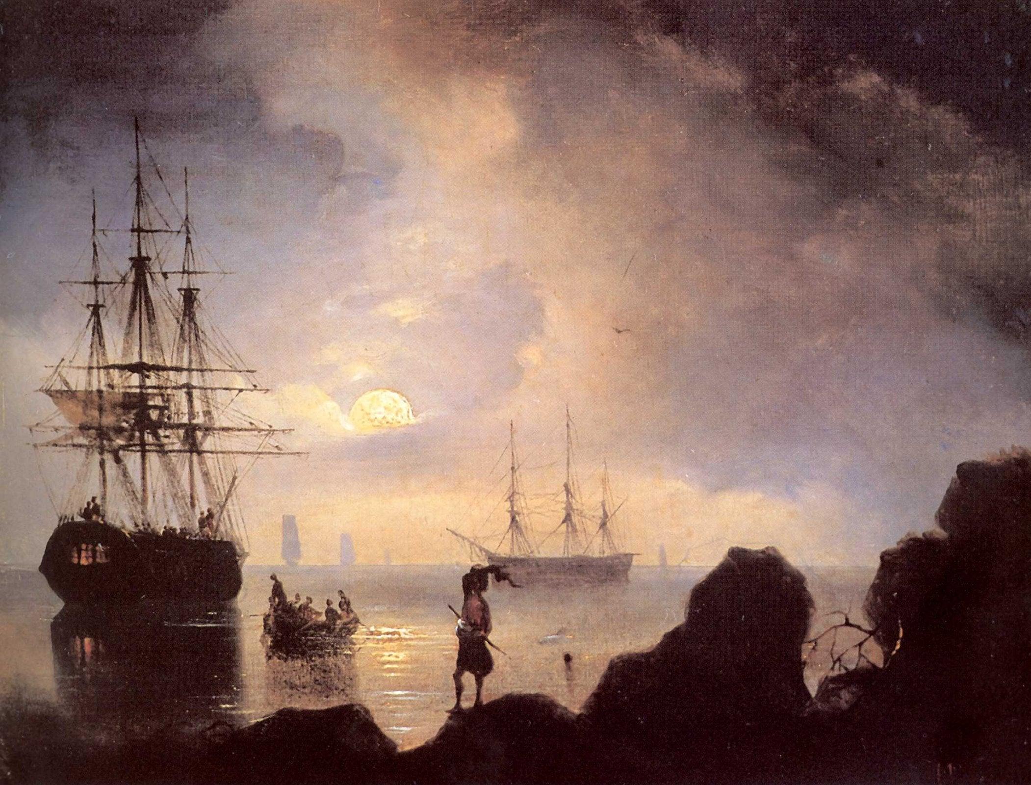 pintura Contrabandistas De Noche - Ivan Aivazovsky
