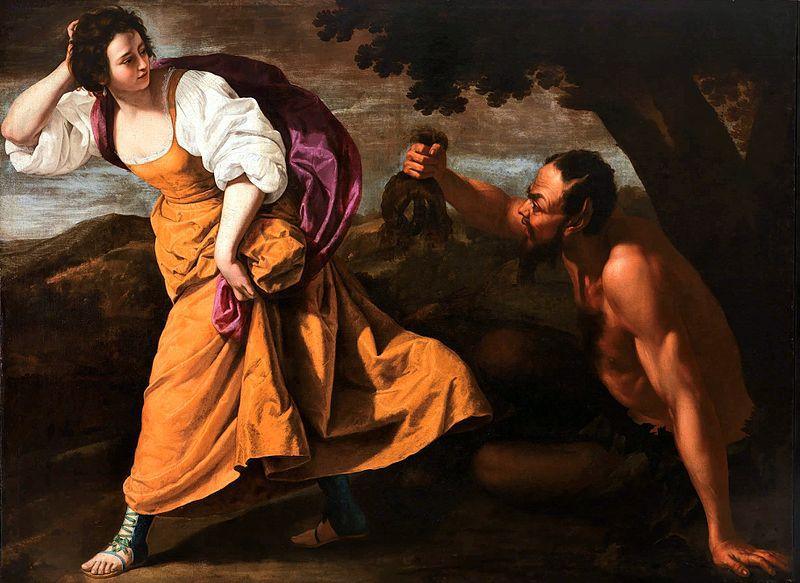 pintura Córcega Y El Sátiro - Artemisia Gentileschi