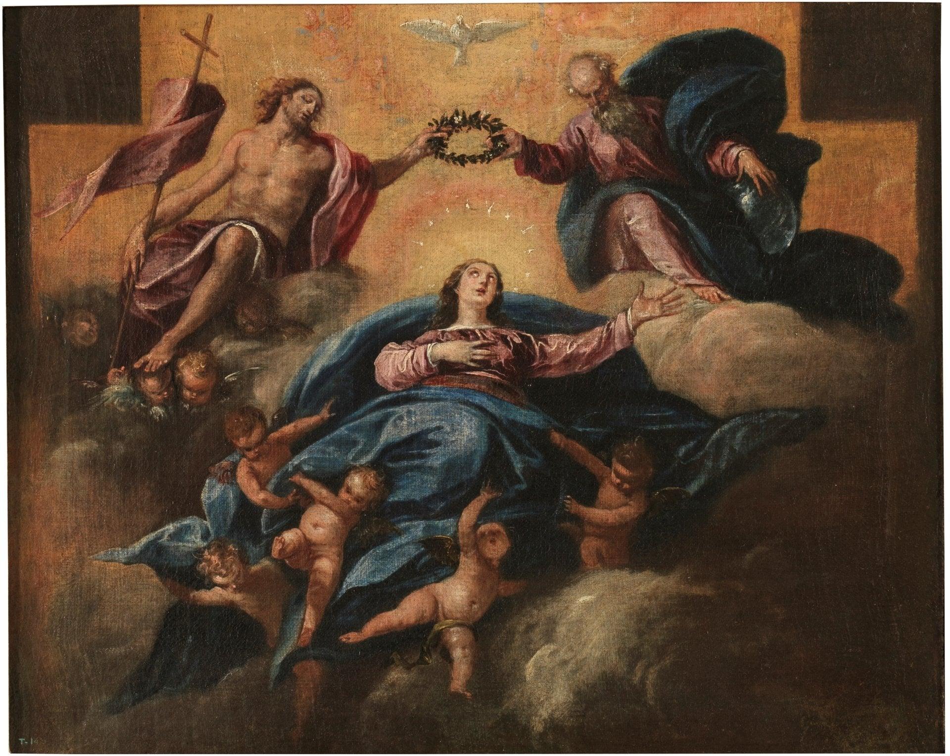 pintura Coronación De La Virgen - Sebastián Herrera Barnuevo