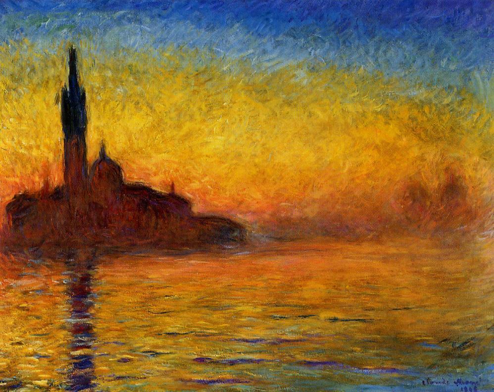 pintura Crepúsculo Venecia - Claude Monet