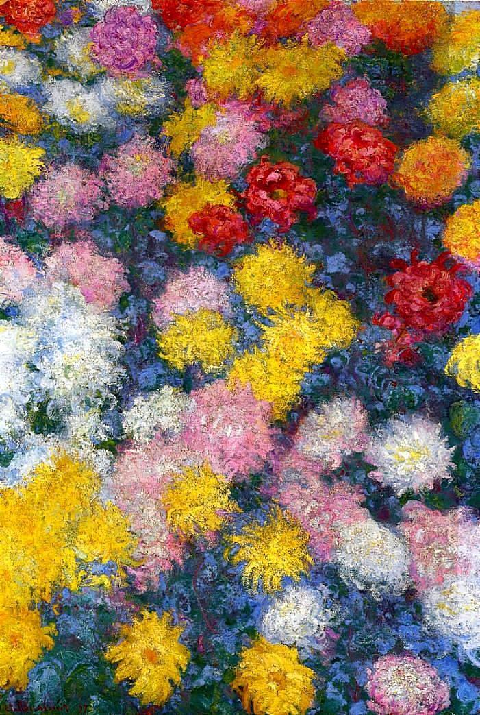 pintura Crisantemos - Claude Monet
