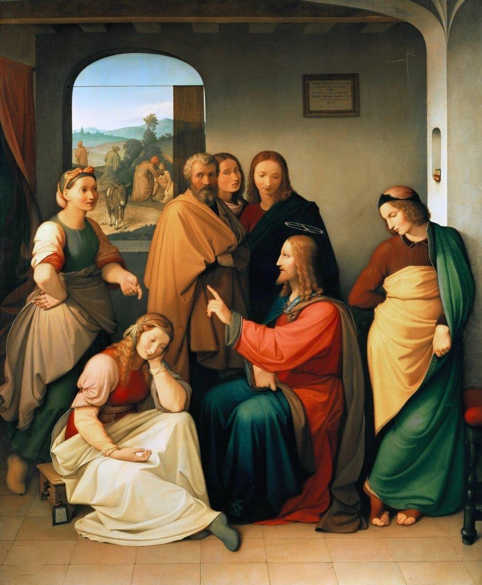 pintura Cristo En La Casa De María Y Martha - Johann Friedrich Overbeck