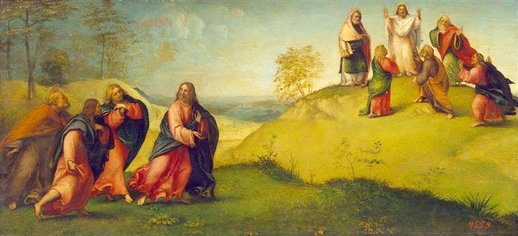 pintura Cristo Guiando A Los Apóstoles Al Monte Tabor - Lorenzo Lotto