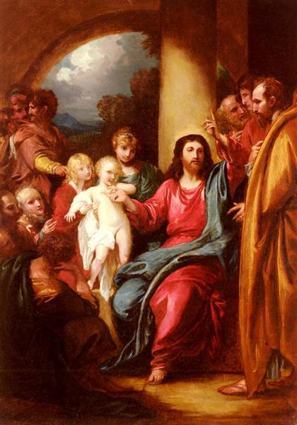 pintura Cristo Mostrando A Un Niño Pequeño Como El Emblema Del Cielo - Benjamin West