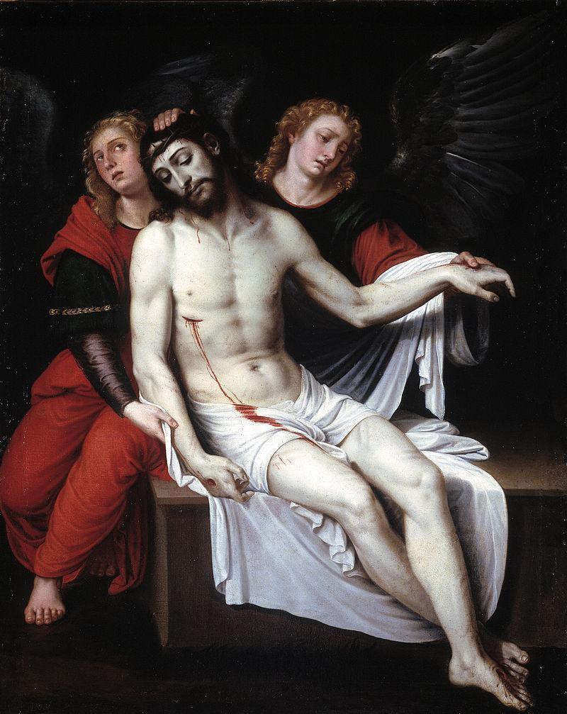 pintura Cristo Muerto Retenido Por Dos Ángeles - Francisco Ribalta