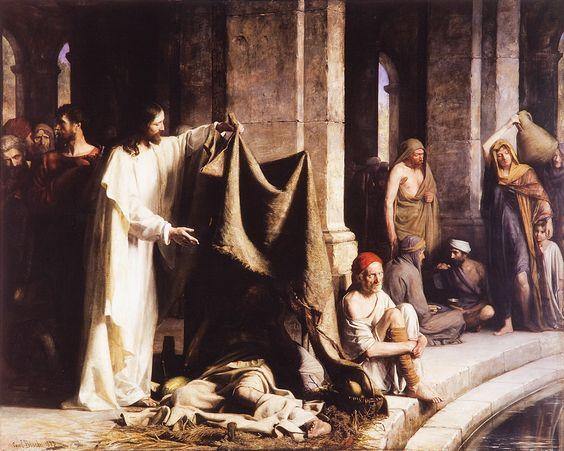 pintura Cristo Sanando Junto Al Pozo De Bethesda - Carl Bloch