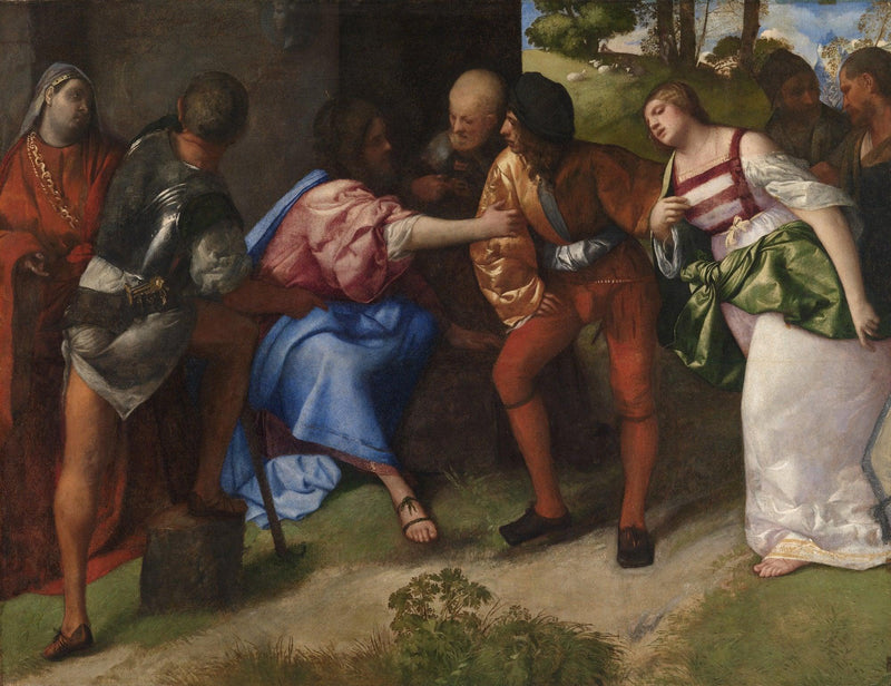 pintura Cristo Y La Adúltera - Tiziano