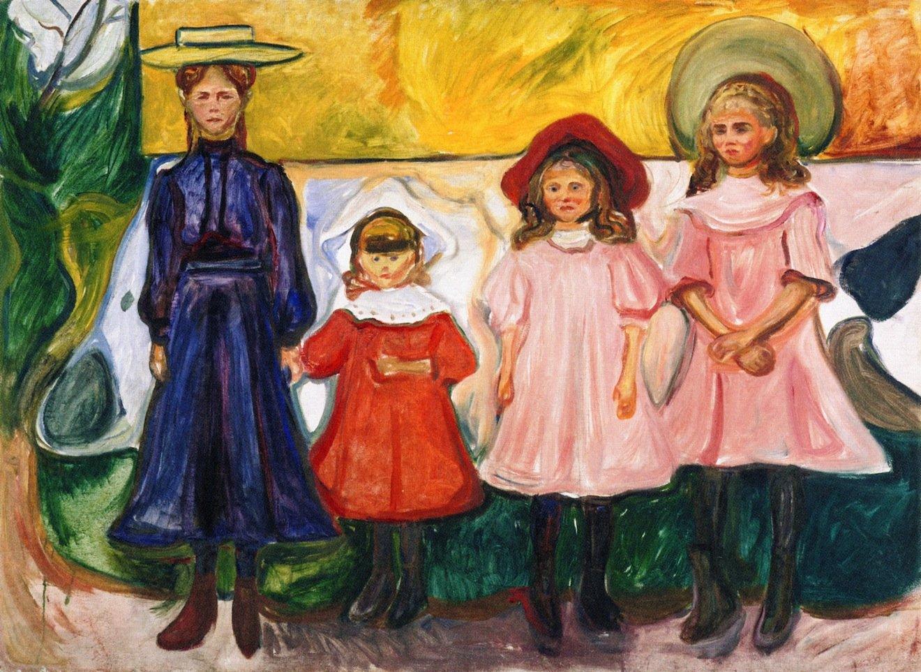 pintura Cuatro Chicas En Asgardstrand - Edvard Munch