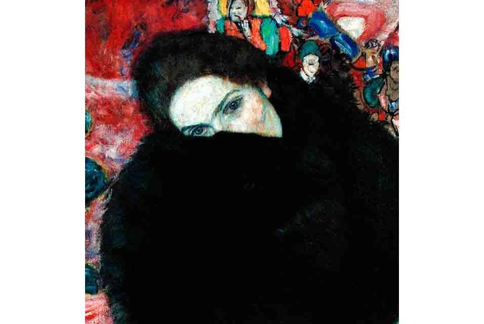 pintura Dama Con Manguito - Gustav Klimt