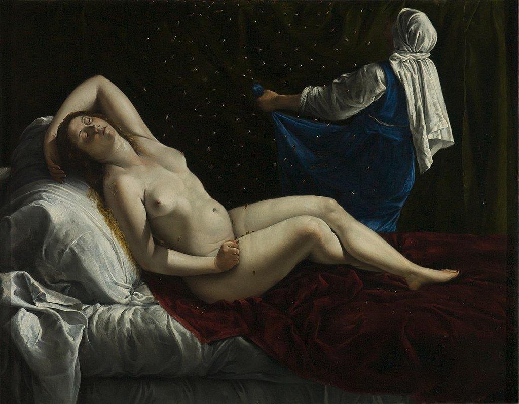 pintura Danae - Artemisia Gentileschi