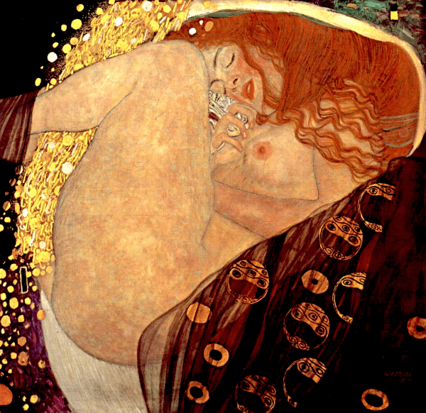 pintura Danae - Gustav Klimt