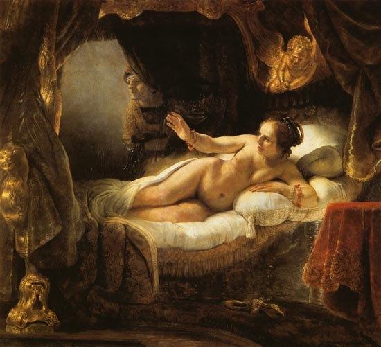 pintura Danae - Rembrandt
