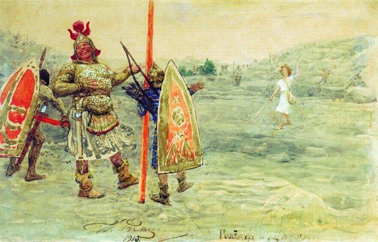 pintura David Y Goliat - Ilya Repin