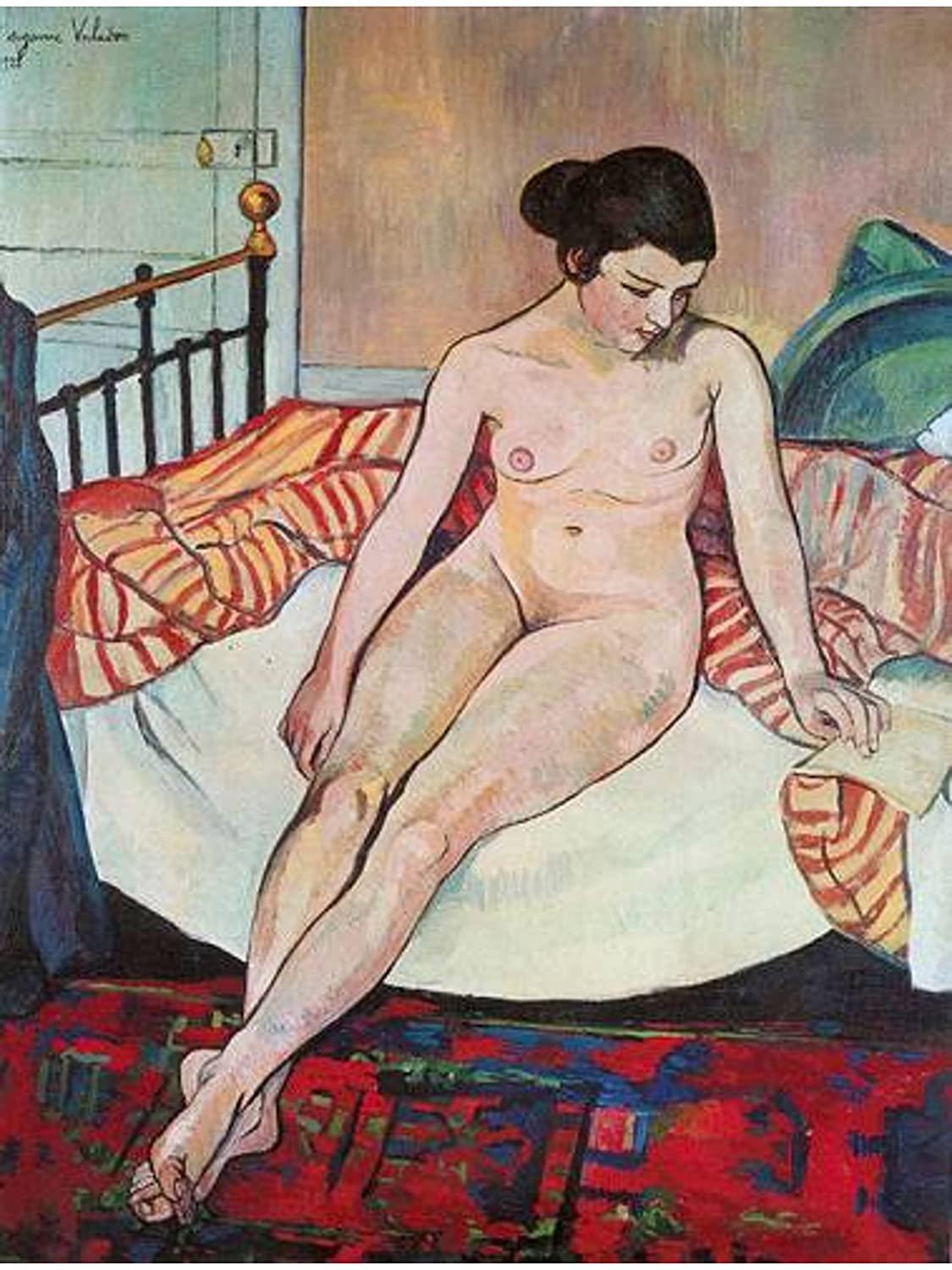 pintura Desnuda Con Una Manta A Rayas - Suzanne Valadon