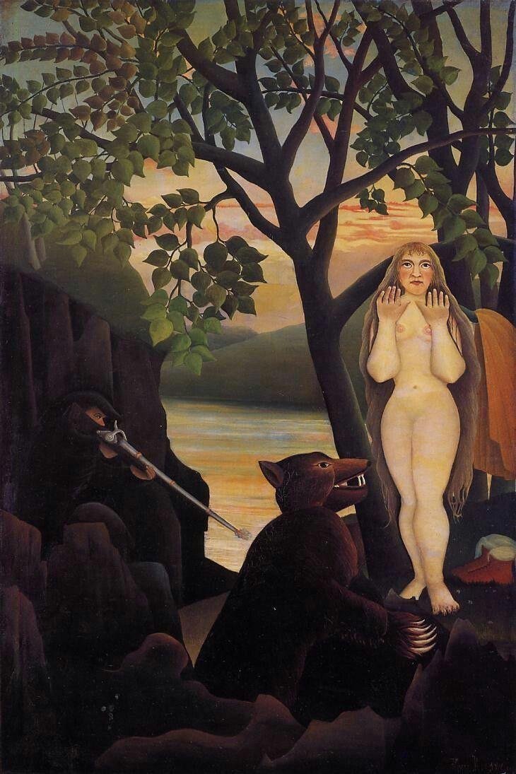 pintura Desnuda Y Oso - Henri Rousseau