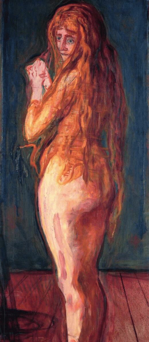 pintura Desnudo Con El Pelo Largo Y Rojo - Edvard Munch