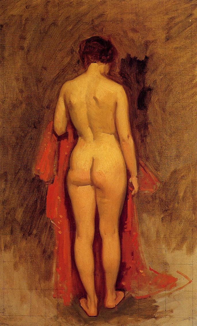 pintura Desnudo De Pie - Frank Duveneck