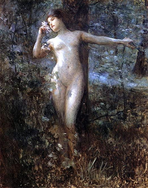 pintura Desnudo En El Bosque - Julius LeBlanc Stewart