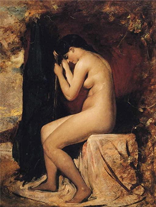 pintura Desnudo Femenino Sentado - William Etty
